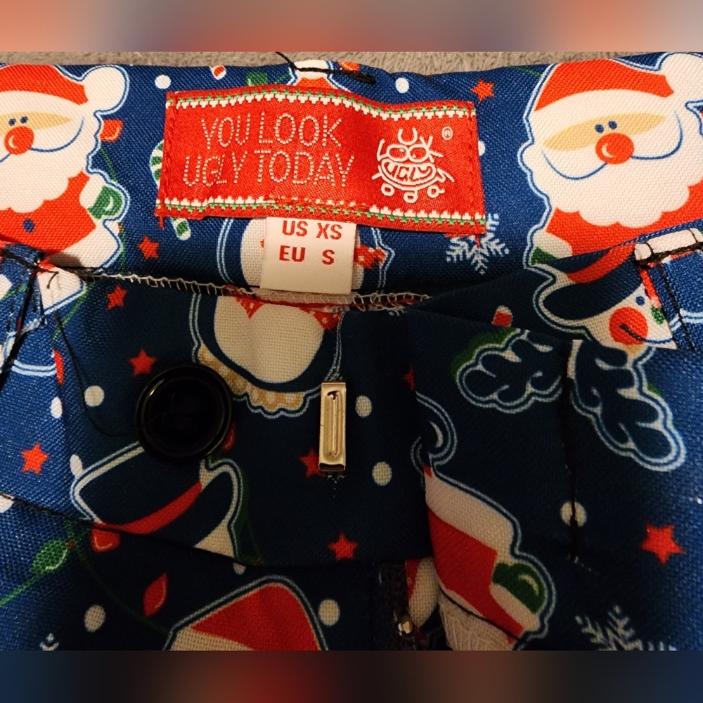 'YOU LOOK UGLY TODAY' Men's Funny Christmas Costume Tuxedo Suit - Size XS - Picture 13 of 16